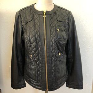 Tory Burch Black Leather Moto Jacket
